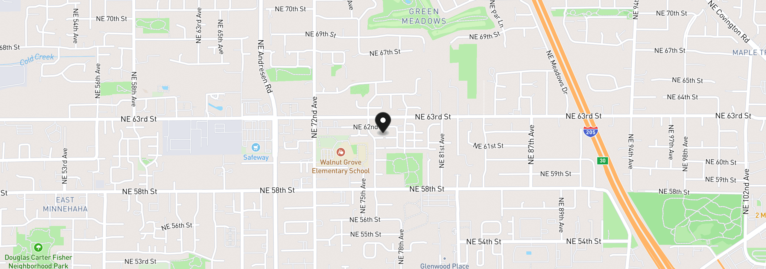 Map showing the location of 7618 NE 61st Way, Vancouver, Wa 98662