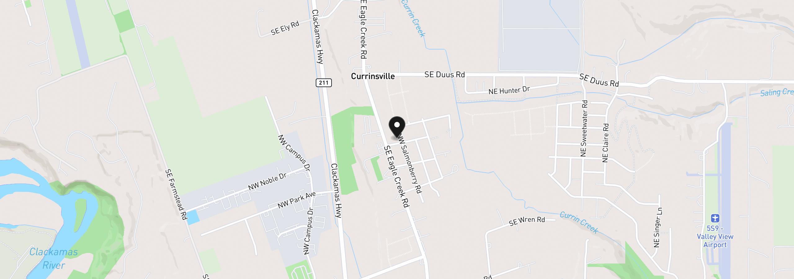 Map showing the location of 2791 NW Rhododendron, Estacada, OR 97023