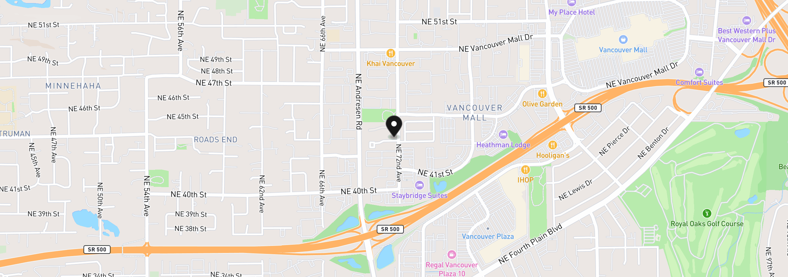 Map showing the location of 7110 NE 43rd St B, Vancouver, Wa 98661