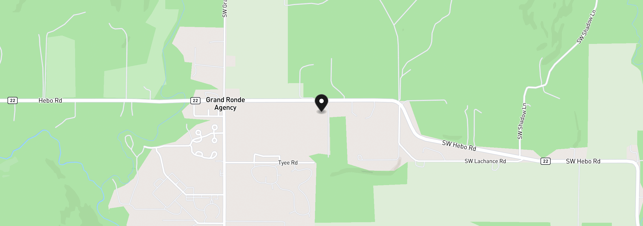Map showing the location of 47755 SW Hebo Rd, Grand Ronde, OR 97347