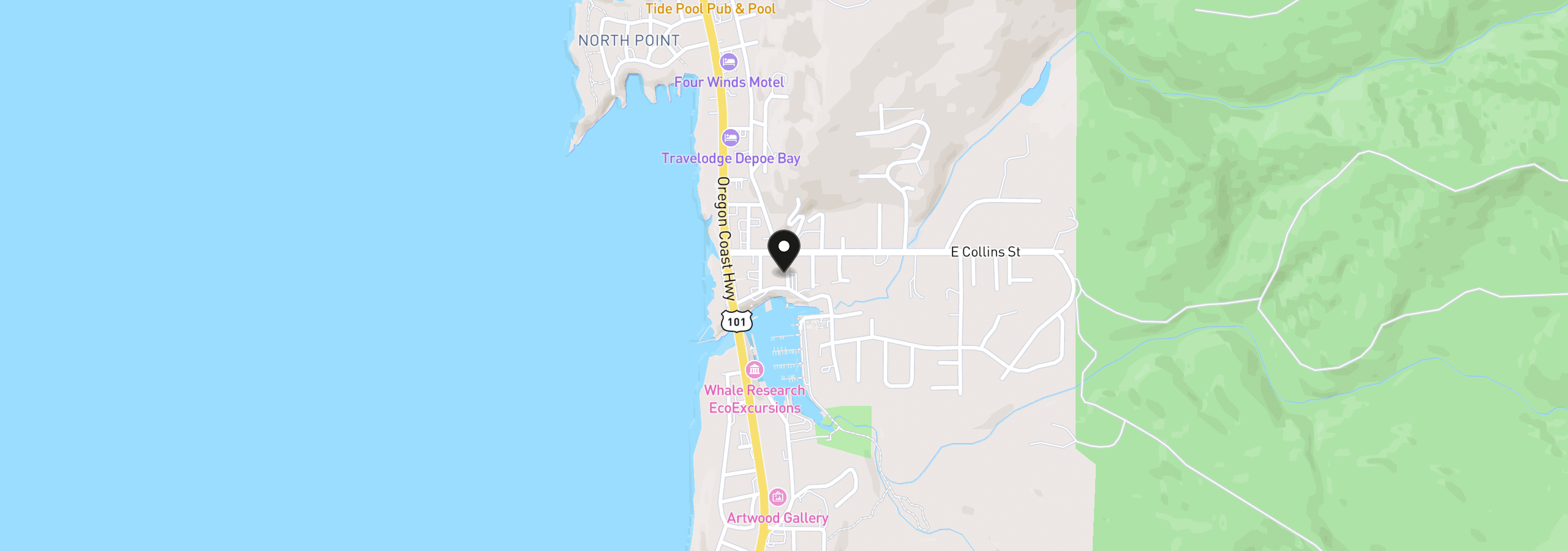 Map showing the location of 400 SE Williams Ave 400, Depoe Bay, OR 97341