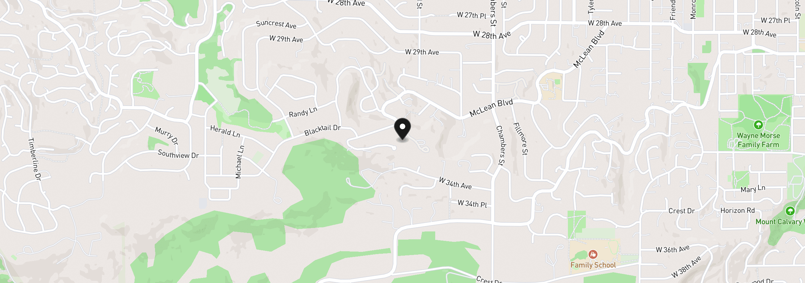 Map showing the location of 2294 McLean Blvd, Eugene, OR 97405