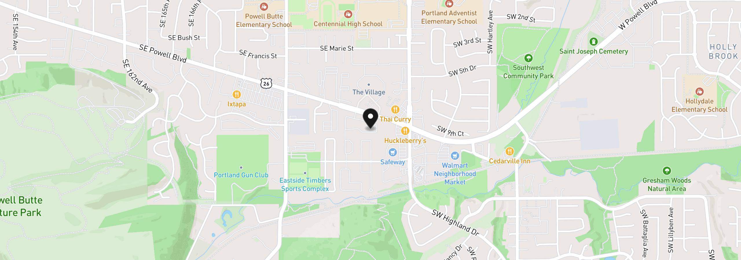 Map showing the location of 4736 W Powell Blvd 229, Gresham, OR 97030