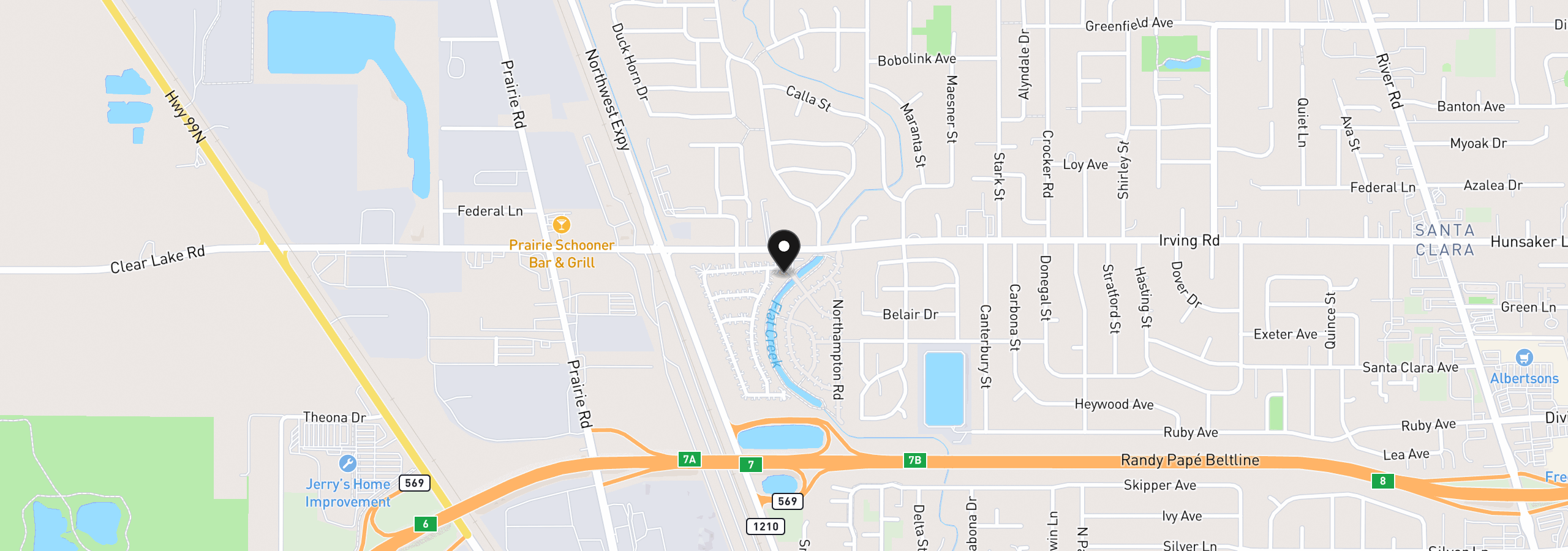Map showing the location of 2697 Crowther Dr, Eugene, OR 97404