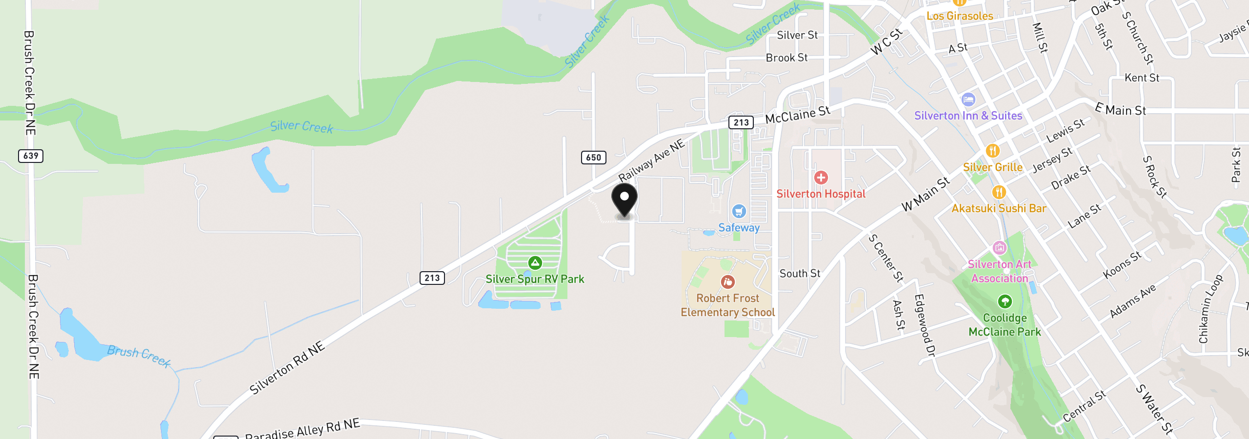 Map showing the location of 880 Chestnut Way, Silverton, OR 97381