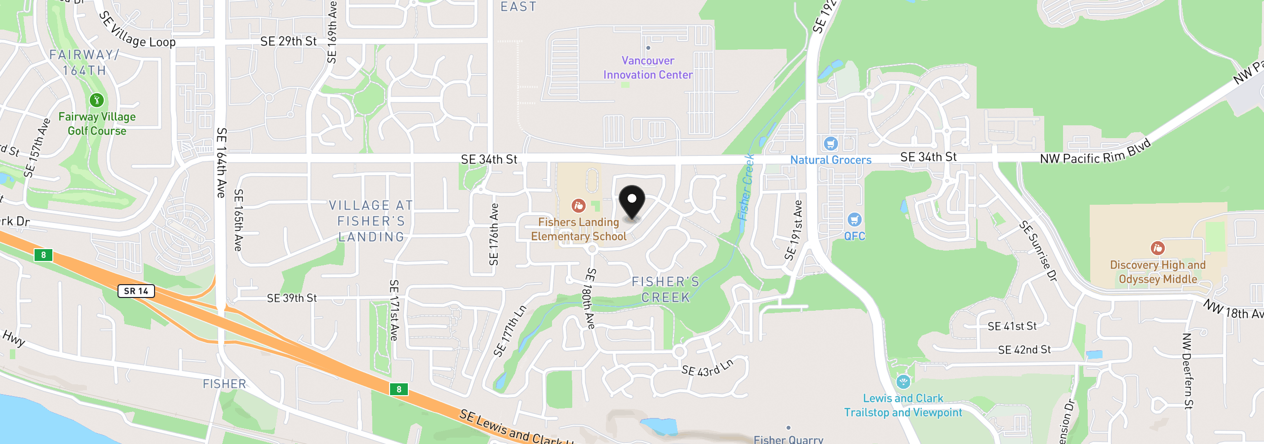 Map showing the location of 3702 SE 182nd Ave, Vancouver, Wa 98683