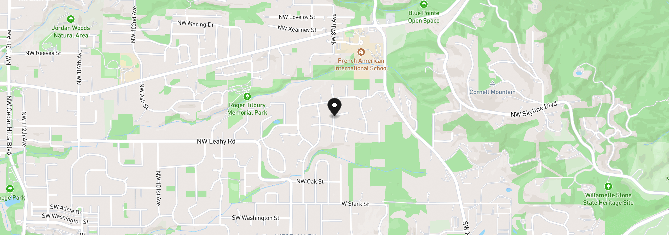 Map showing the location of 710 NW 87th Ter, Portland, OR 97229