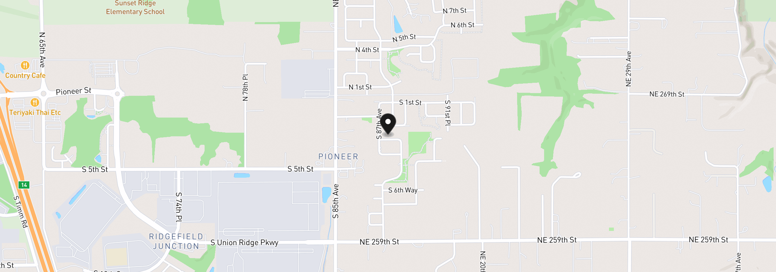 Map showing the location of 515 S 88th Ave, Ridgefield, Wa 98642
