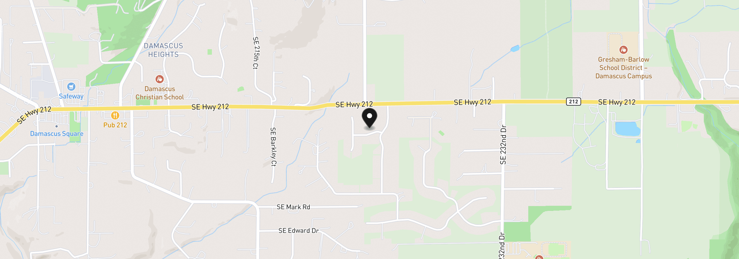 Map showing the location of 22225 SE Peggy Ann Dr, Damascus, OR 97089