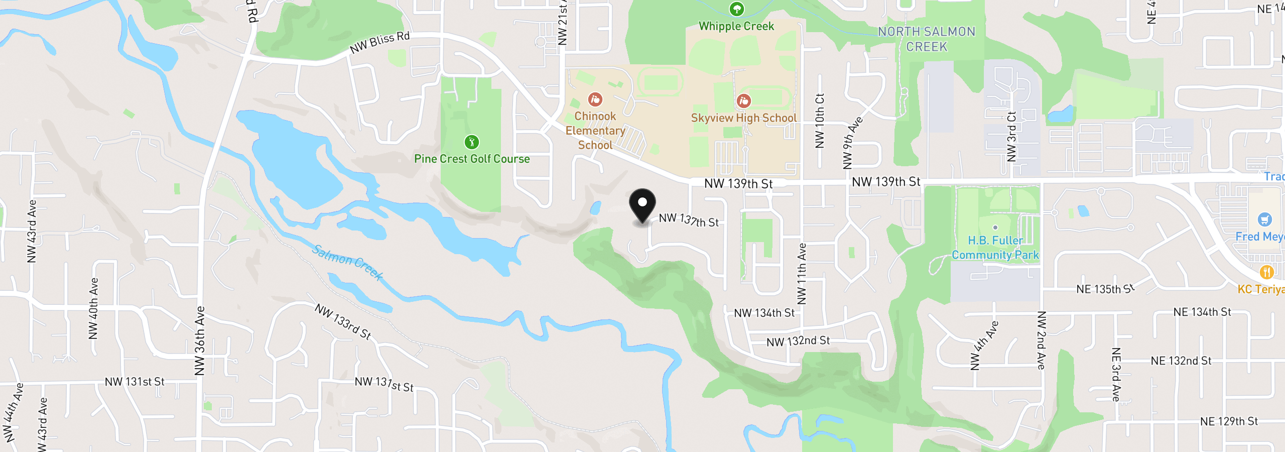 Map showing the location of 13618 NW 17th Pl, Vancouver, Wa 98685