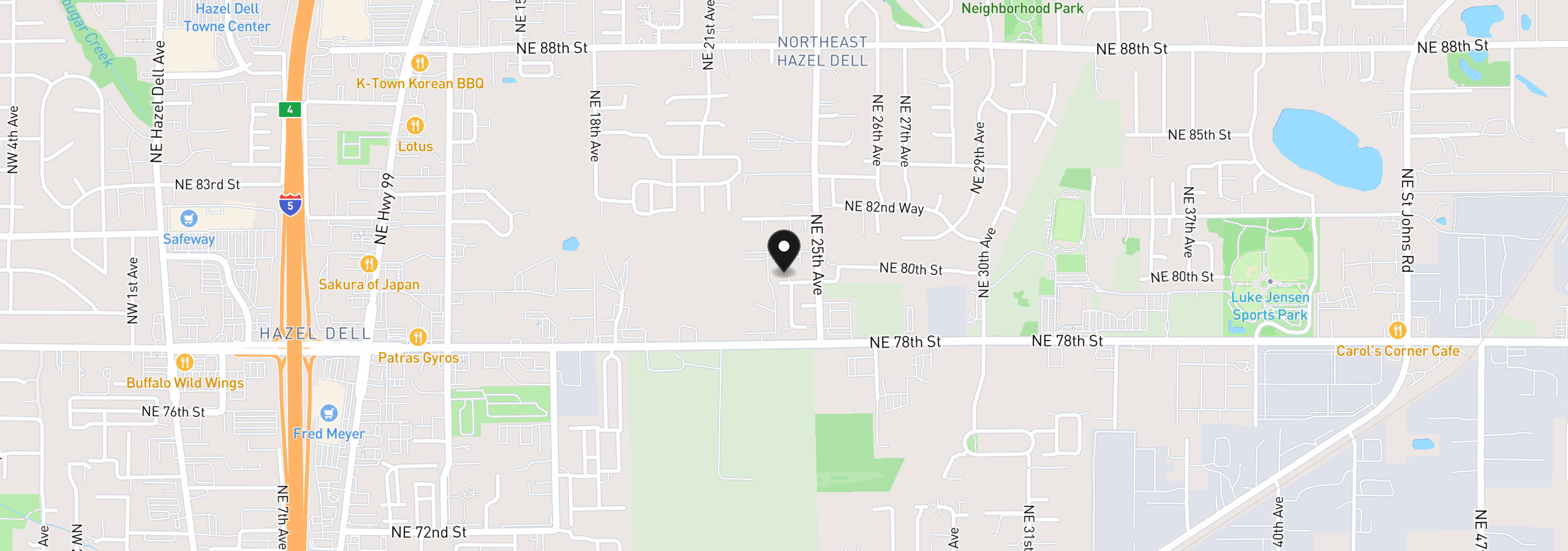 Map showing the location of 2312 NE 80th St, Vancouver, Wa 98665