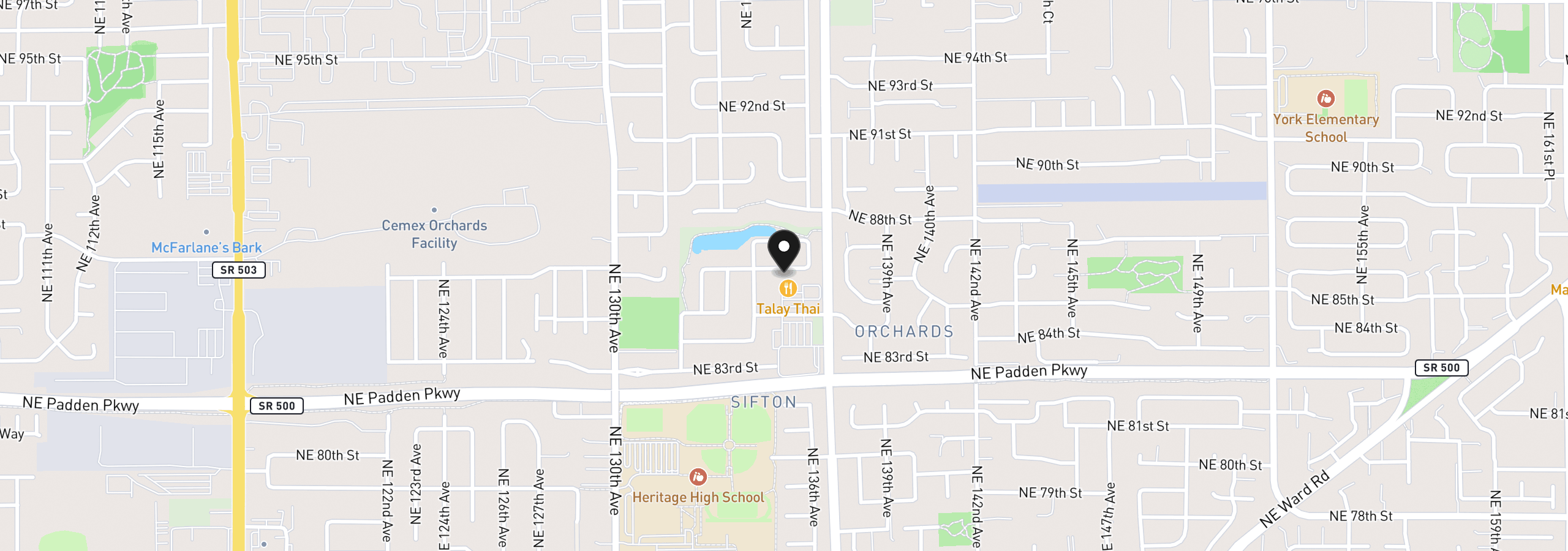 Map showing the location of 13505 NE 86th St 124, Vancouver, Wa 98682