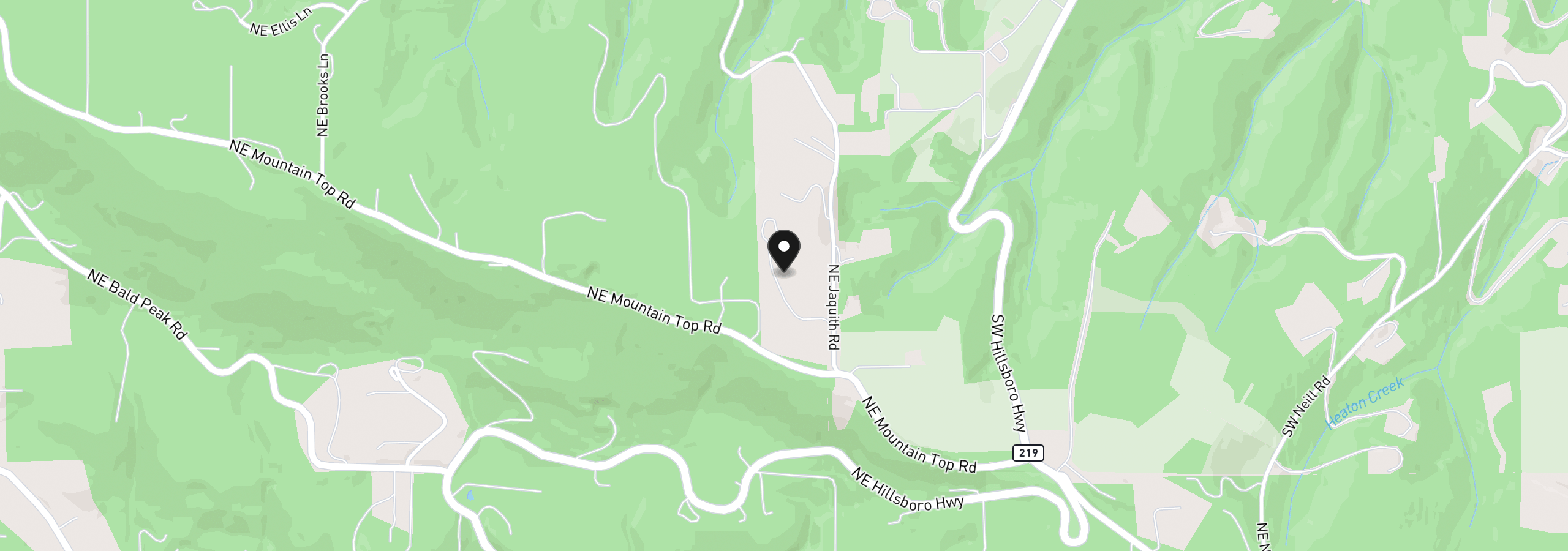 Map showing the location of 18505 NE Jaquith Rd, Newberg, OR 97132