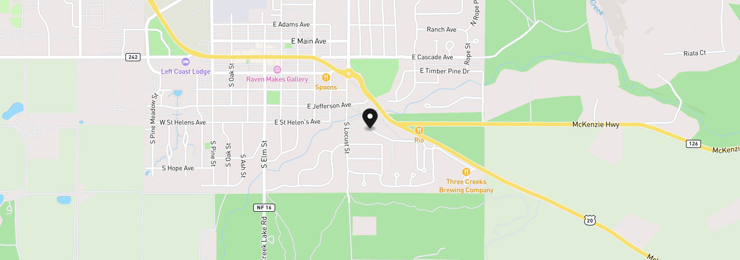 Map showing the location of 827 E Desperado Trl 202, Sisters, OR 97759