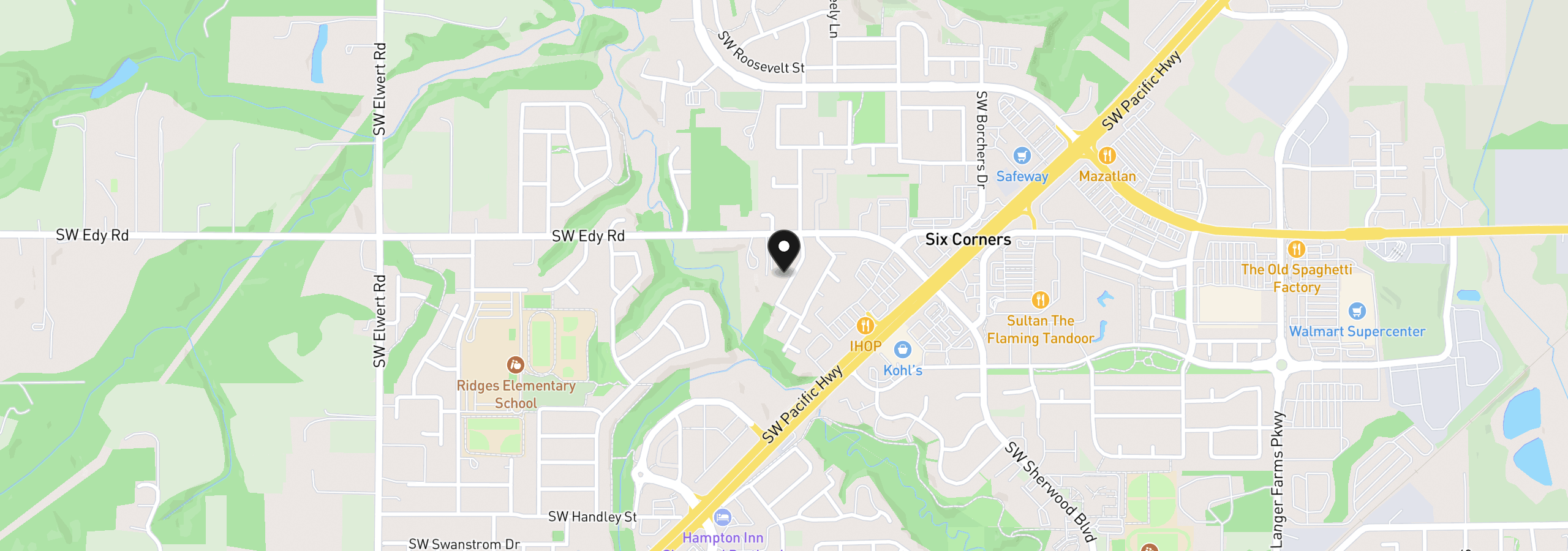 Map showing the location of 21181 SW Houston Dr, Sherwood, OR 97140