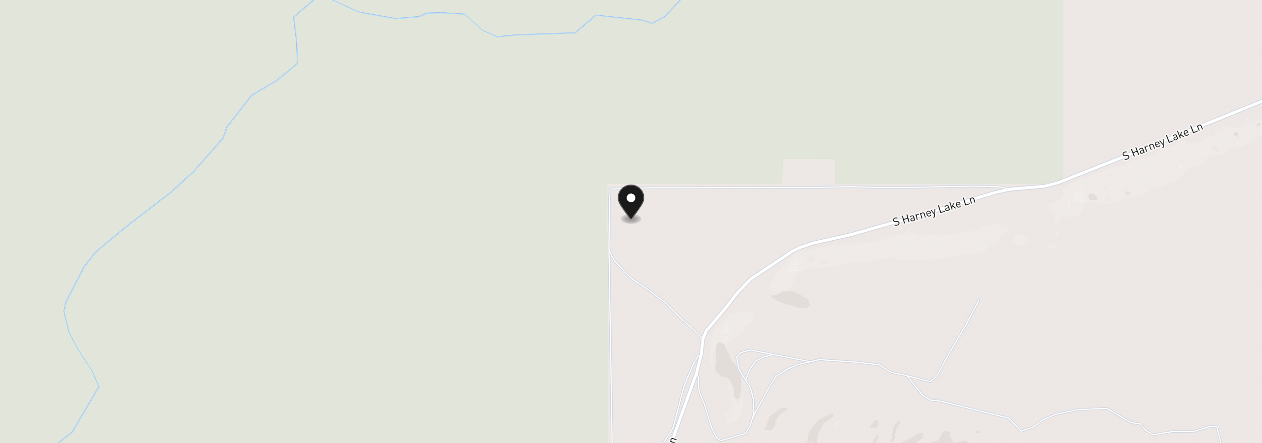 Map showing the location of 32131 S Harney Lake Ln, Princeton, OR 97721