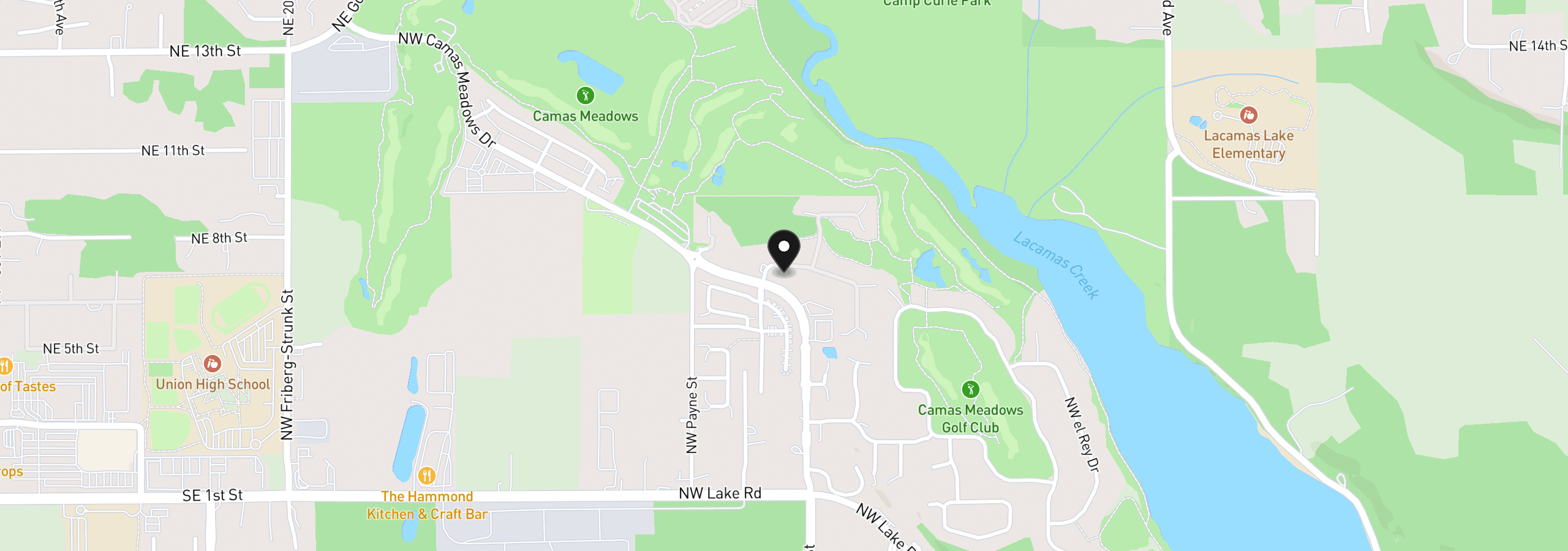 Map showing the location of 3601 NW Camas Meadows Dr, Camas, Wa 98607