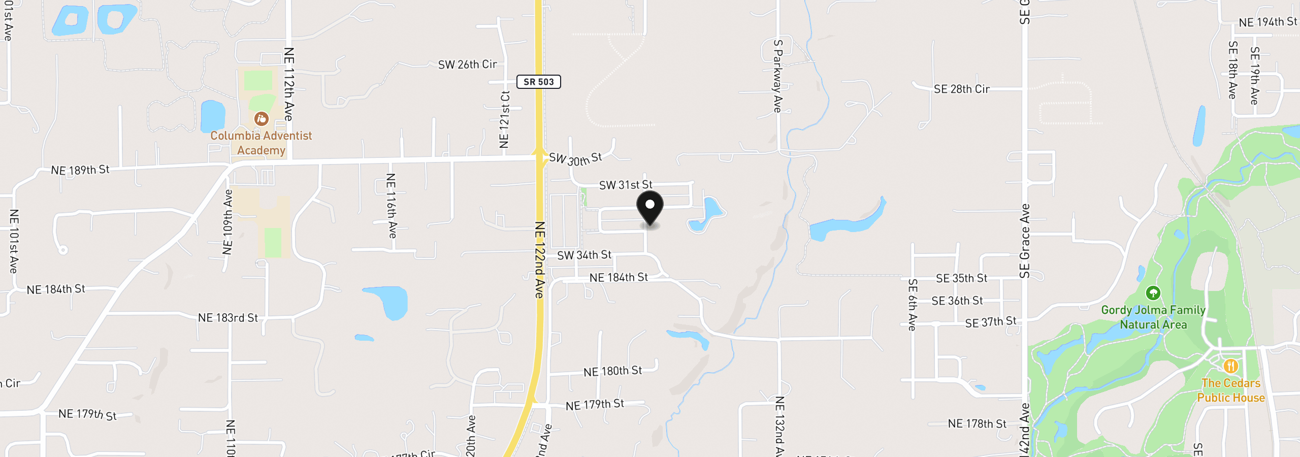 Map showing the location of 3107 SW 4th Ave, Battle Ground, Wa 98604