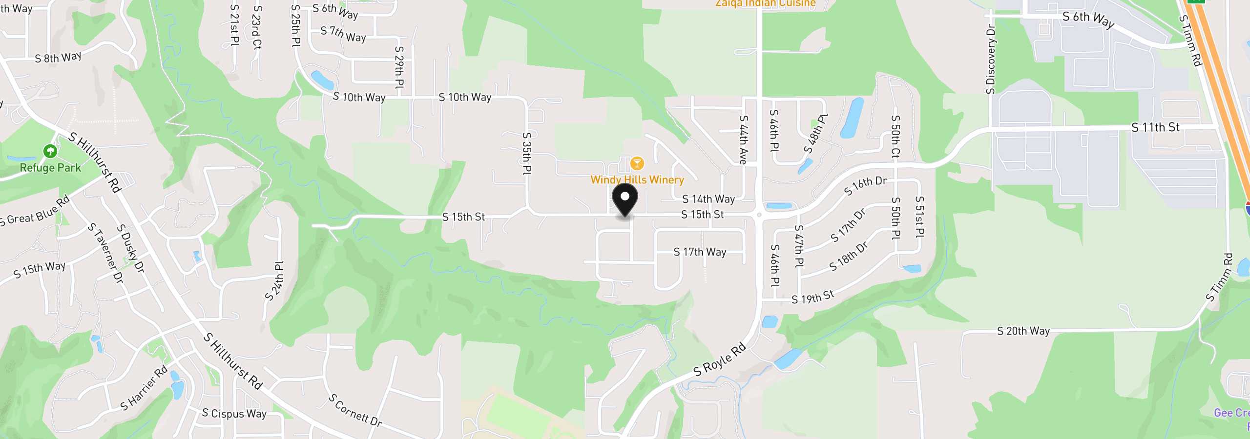 Map showing the location of 3800 S 16th Way L5, Ridgefield, Wa 98642