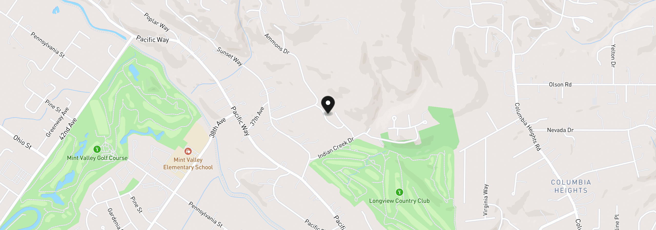 Map showing the location of 3560 Fairway Ln, Longview, Wa 98632