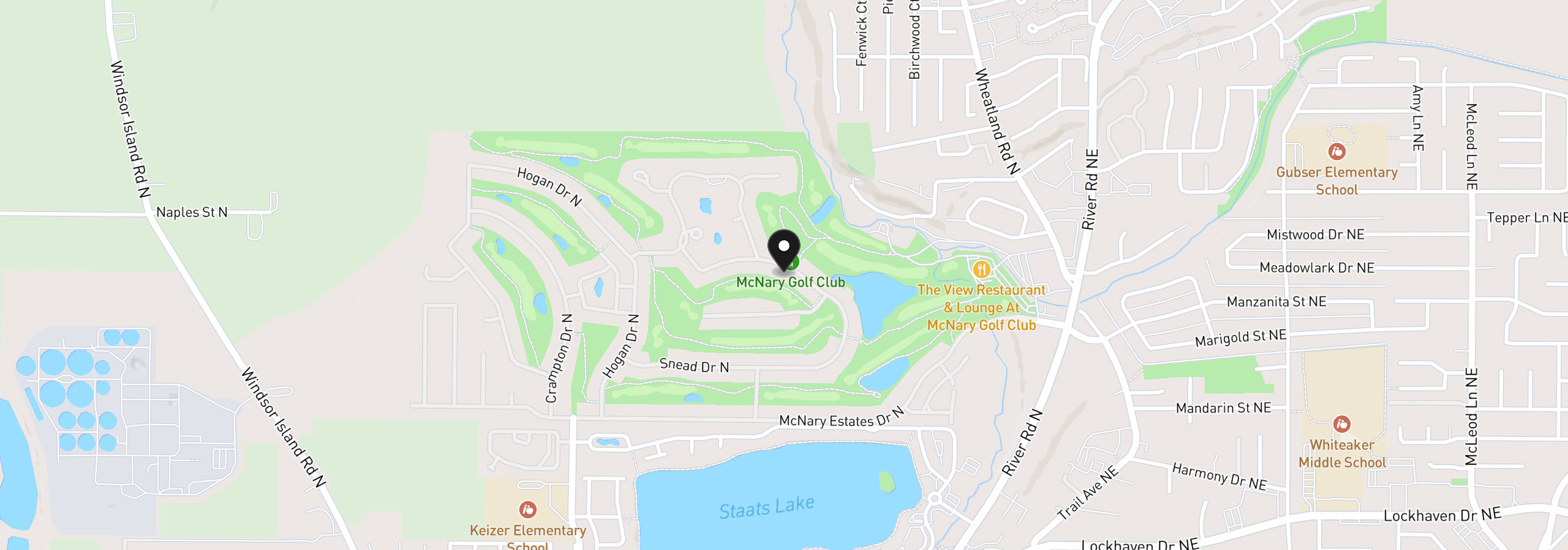 Map showing the location of 468 Palmer Dr N, Keizer, OR 97303