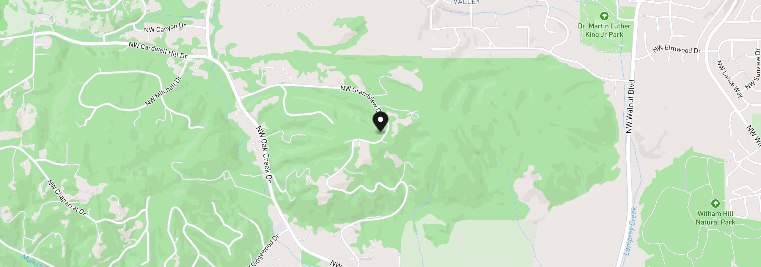 Map showing the location of 7210 NW Grandview Dr, Corvallis, OR 97330