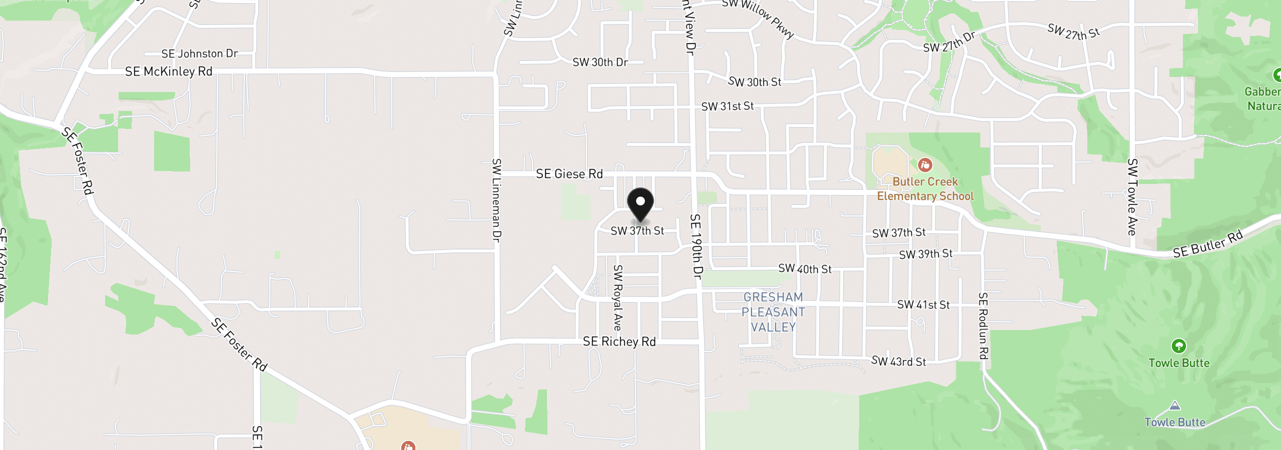Map showing the location of 3667 SW 37th St, Gresham, OR 97080