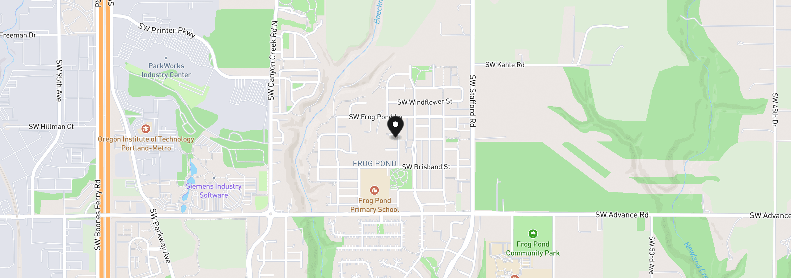 Map showing the location of 7036 SW Aspen Ln, Wilsonville, OR 97070