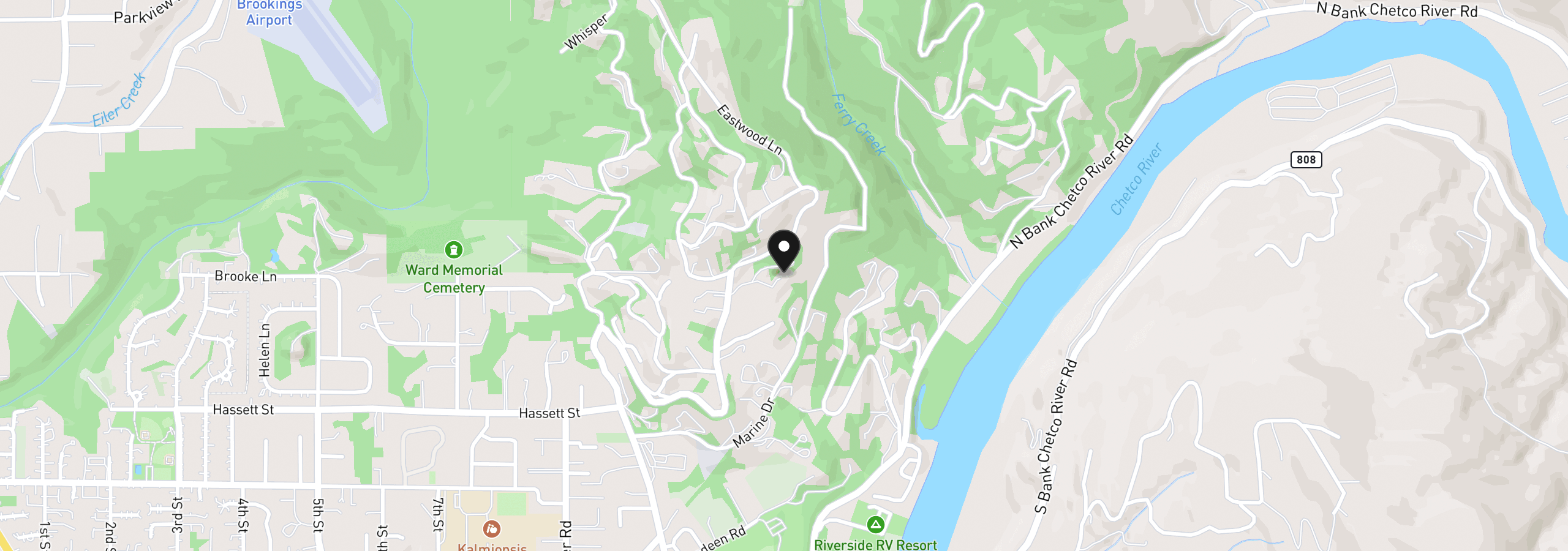 Map showing the location of 1038 Marina Heights Rd, Brookings, OR 97415