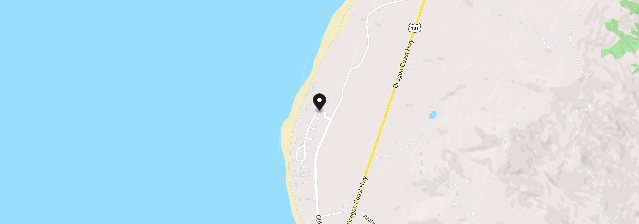 Map showing the location of 0 Miner Dr, Gold Beach, OR 97444
