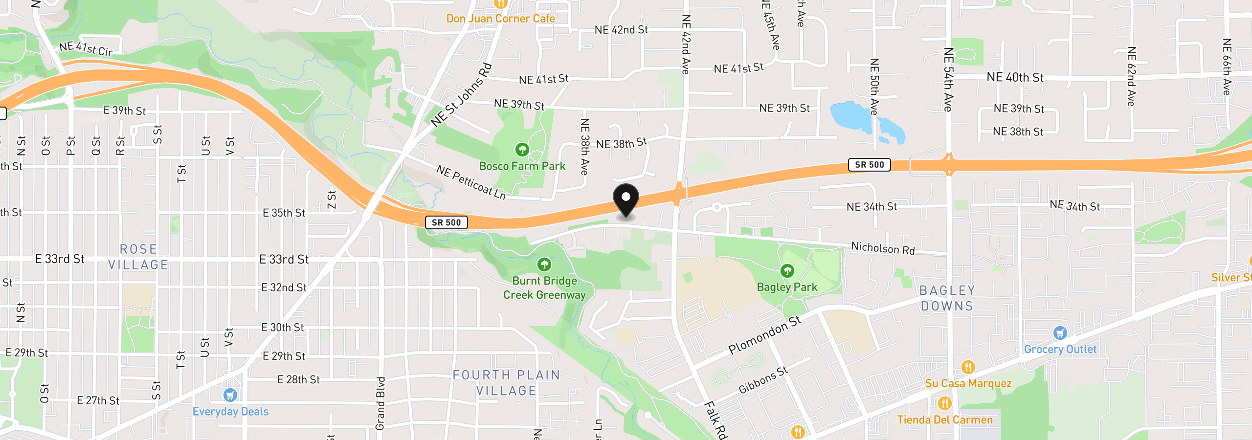 Map showing the location of 3800 Nicholson Rd, Vancouver, Wa 98661