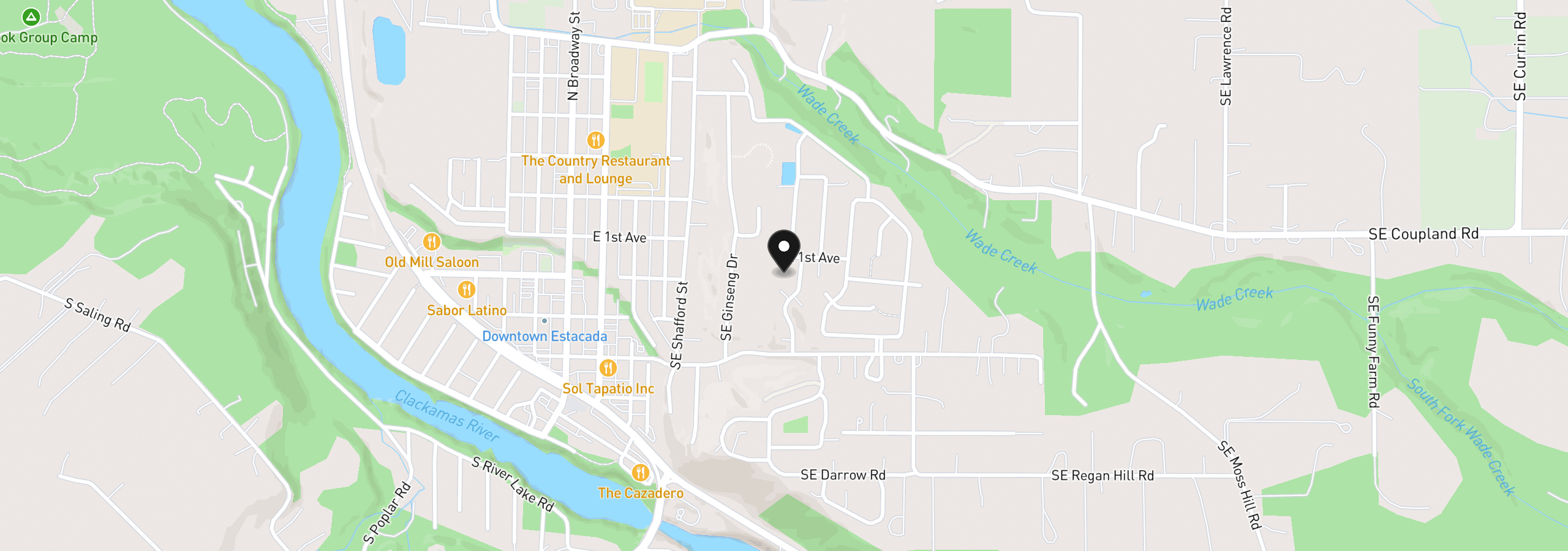 Map showing the location of 145 SE Oak View Ln, Estacada, OR 97023