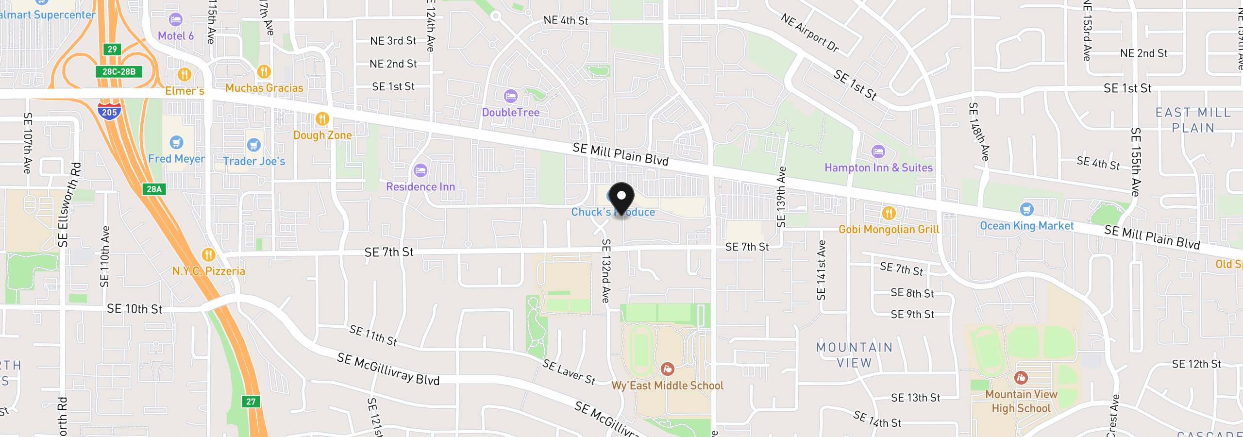 Map showing the location of 13210 SE 7th St D20, Vancouver, Wa 98683