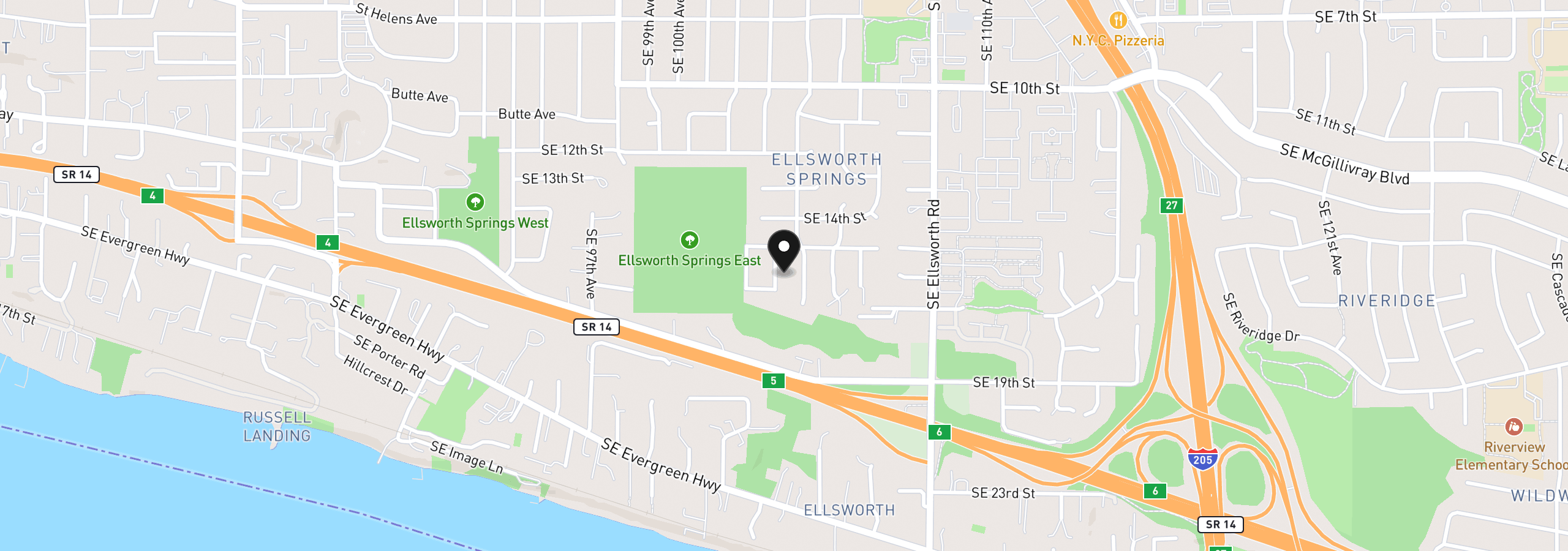 Map showing the location of 1515 SE 103rd Ave, Vancouver, Wa 98664