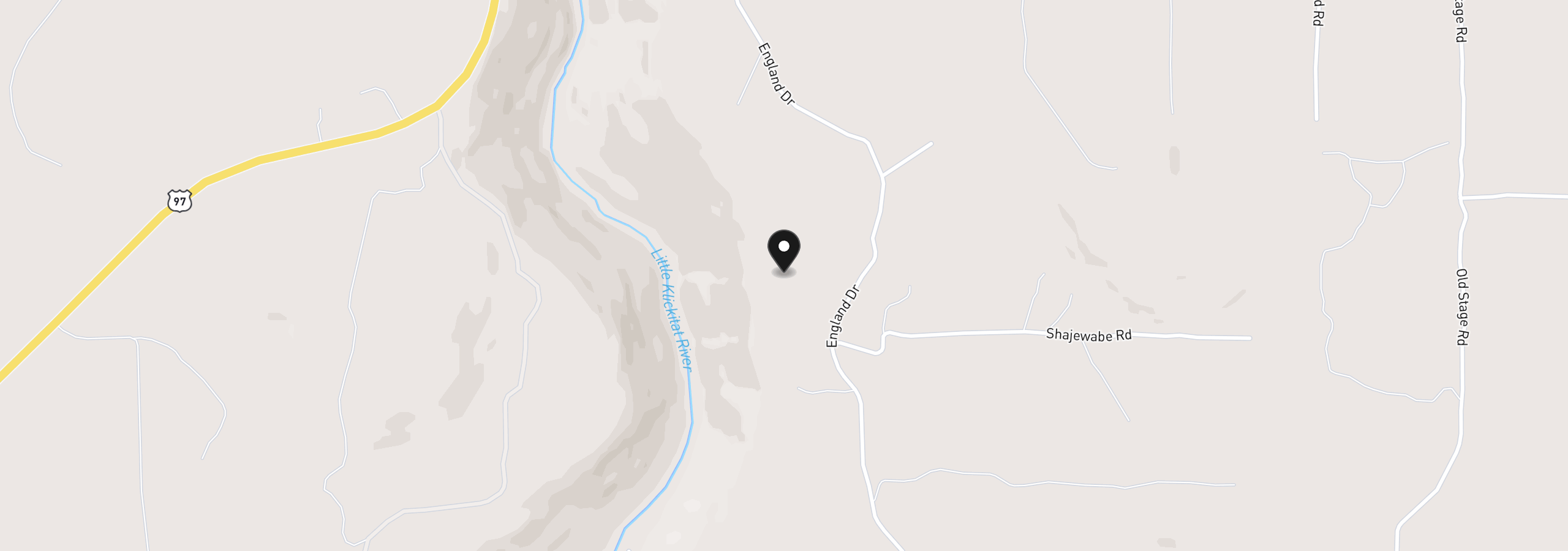 Map showing the location of England Dr, Goldendale, Wa 98620