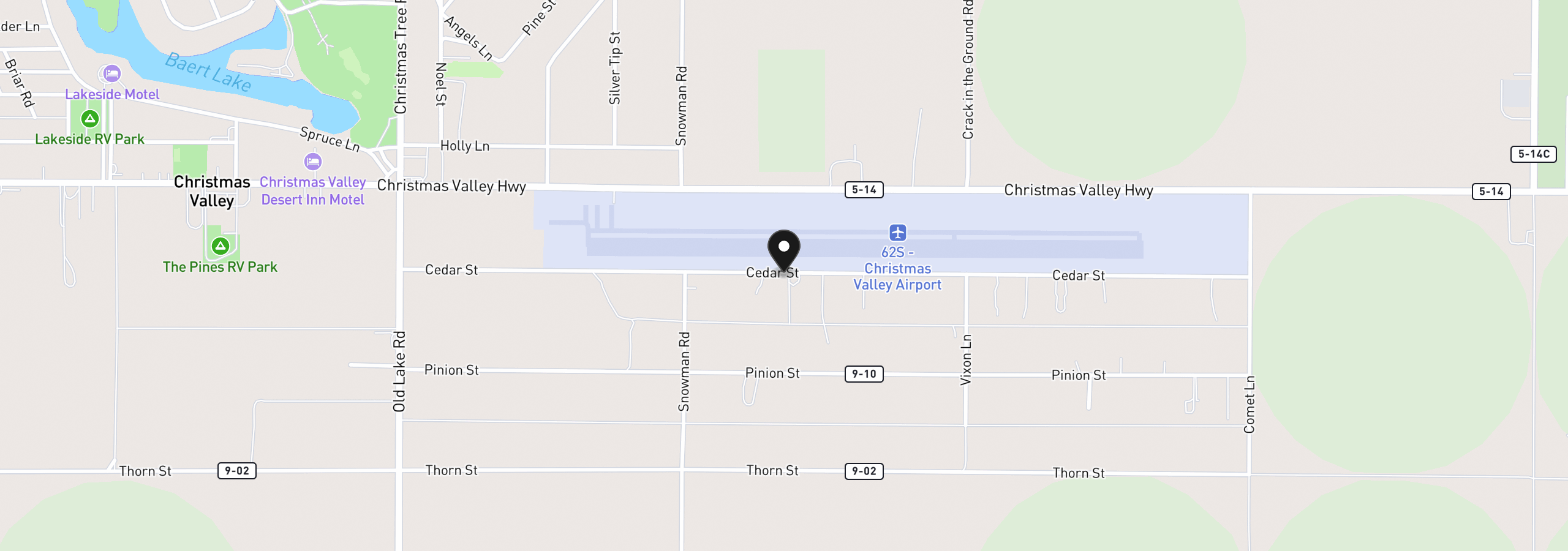 Map showing the location of Cedar St L-3000, Christmas Valley, OR 97641