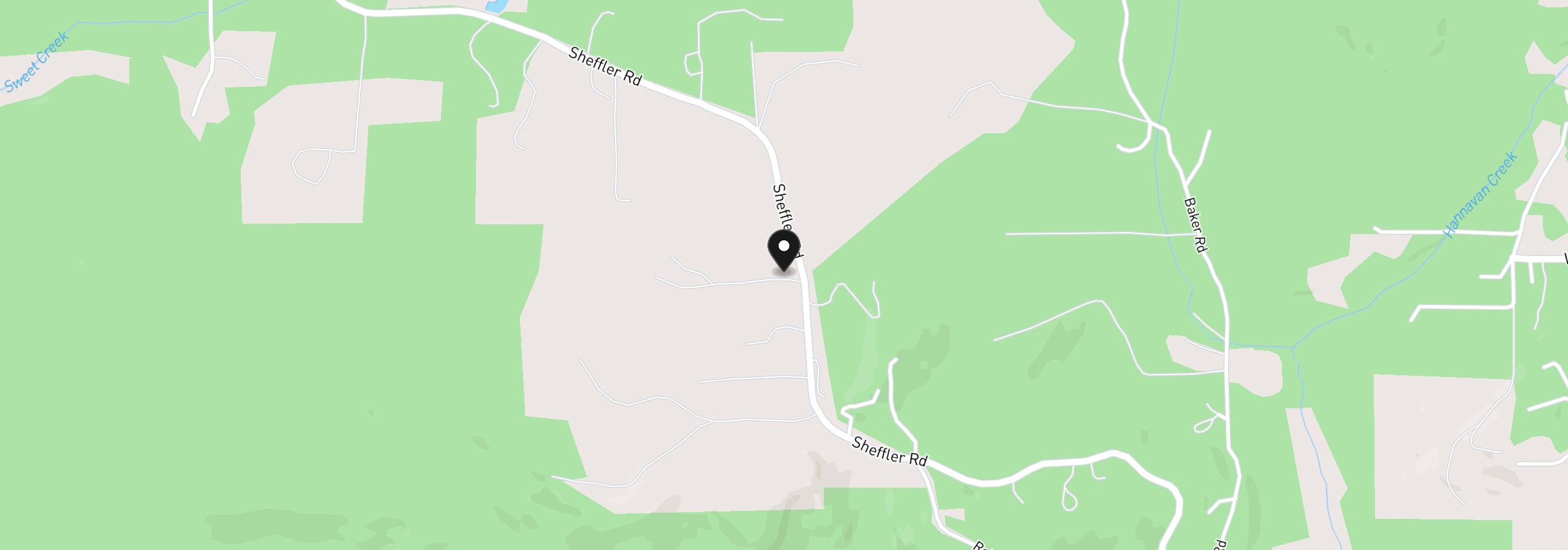 Map showing the location of 23939 Raze Rd, Elmira, OR 97437