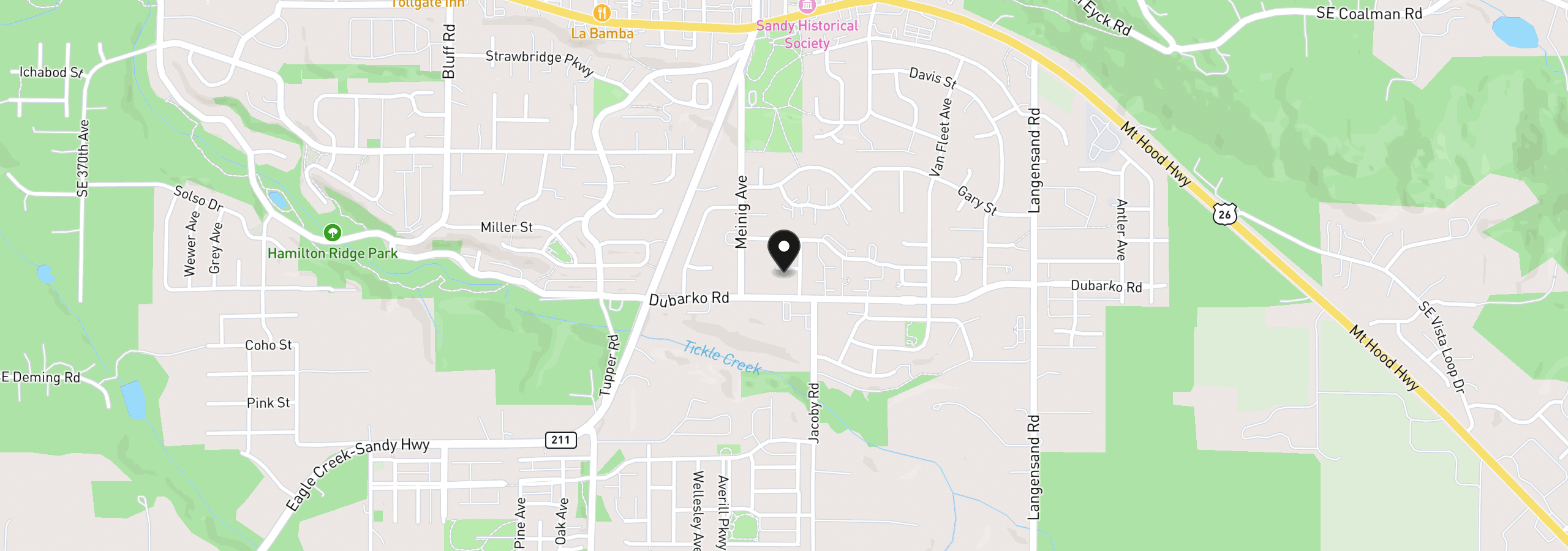 Map showing the location of 39340 Glover Ct, Sandy, OR 97055