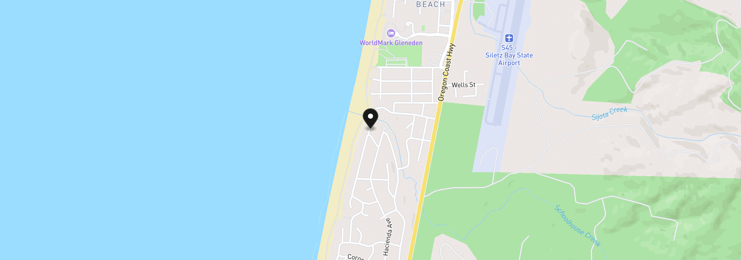 Map showing the location of 5970 El Mar Ct, Lincoln City, OR 97367