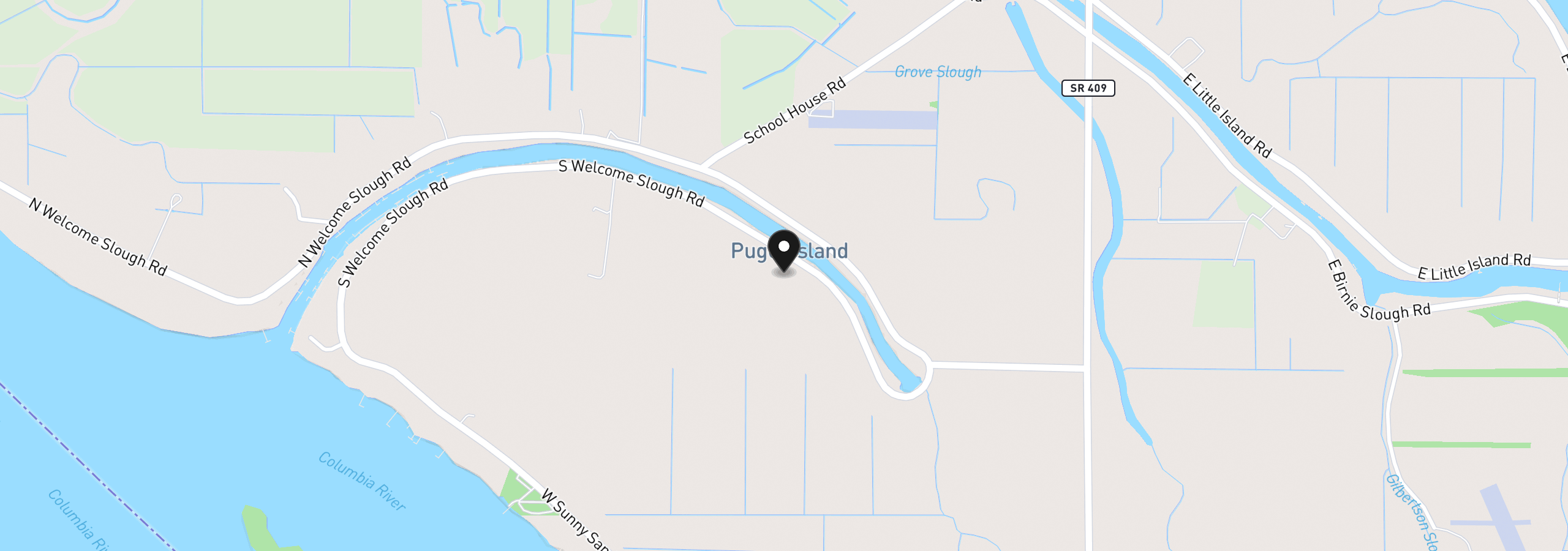 Map showing the location of 77 S Welcome Slough Rd, Cathlamet, Wa 98612