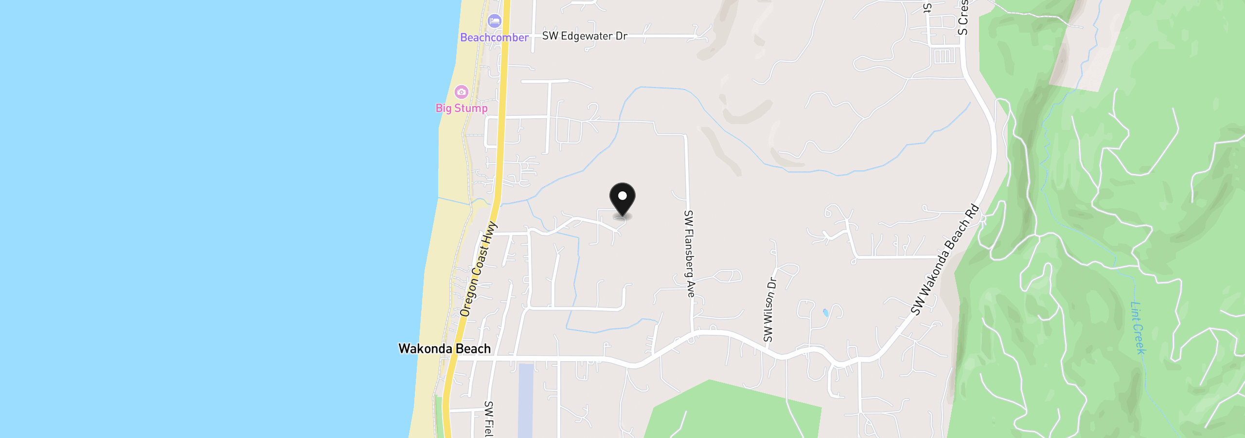 Map showing the location of 810 SW Wakeetum St, Waldport, OR 97394