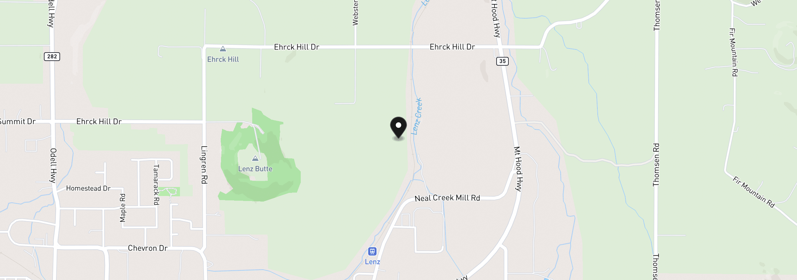 Map showing the location of Neal Creek Mill Rd, Hood River, OR 97031