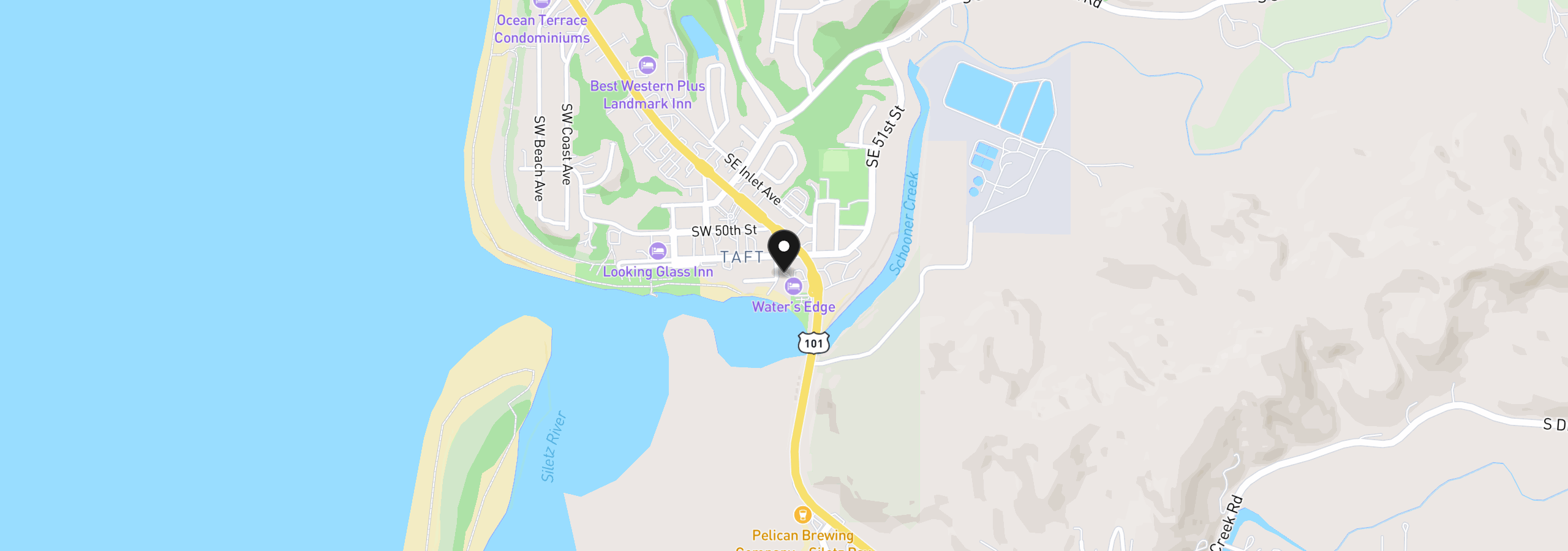Map showing the location of 5201 SW Highway 101 204, Lincoln City, OR 97367