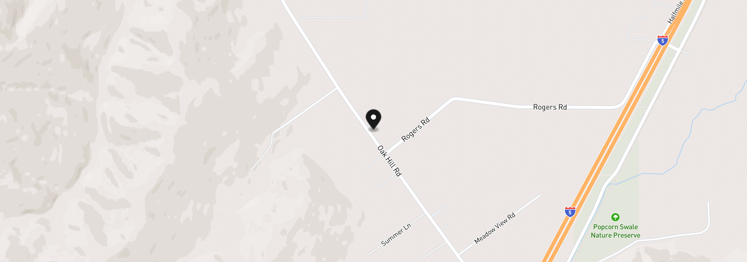 Map showing the location of 1381 Oak Hill Rd, Roseburg, OR 97471