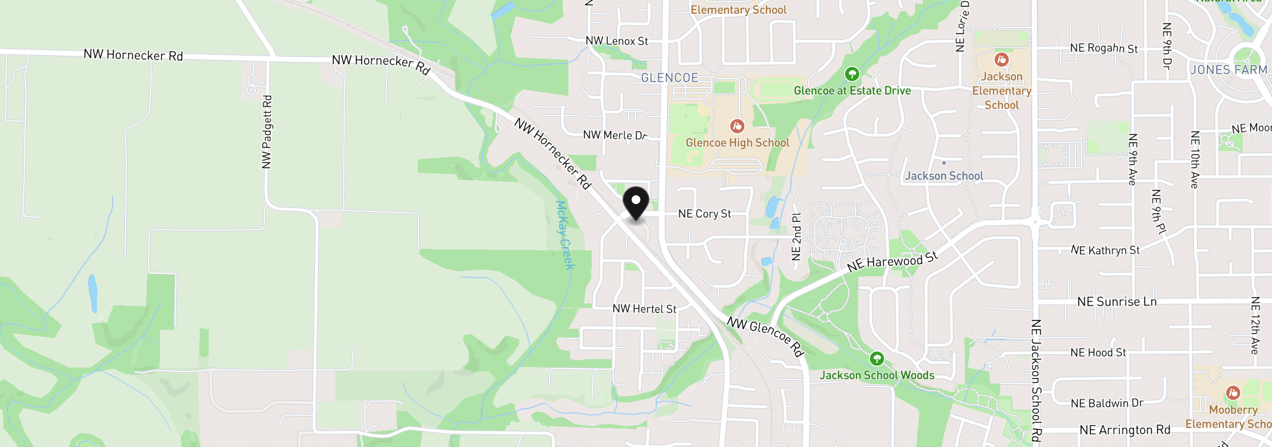 Map showing the location of 1981 NW 2nd Ct, Hillsboro, OR 97124