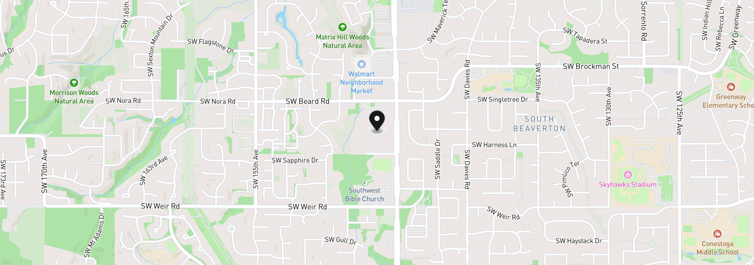 Map showing the location of 9455 SW 146th Ter D-8, Beaverton, OR 97007
