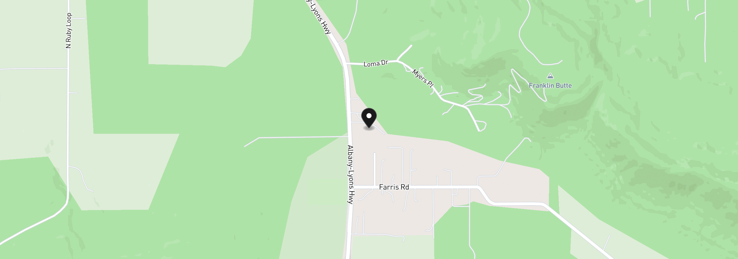 Map showing the location of 38520/38524 Highway 226, Scio, OR 97374