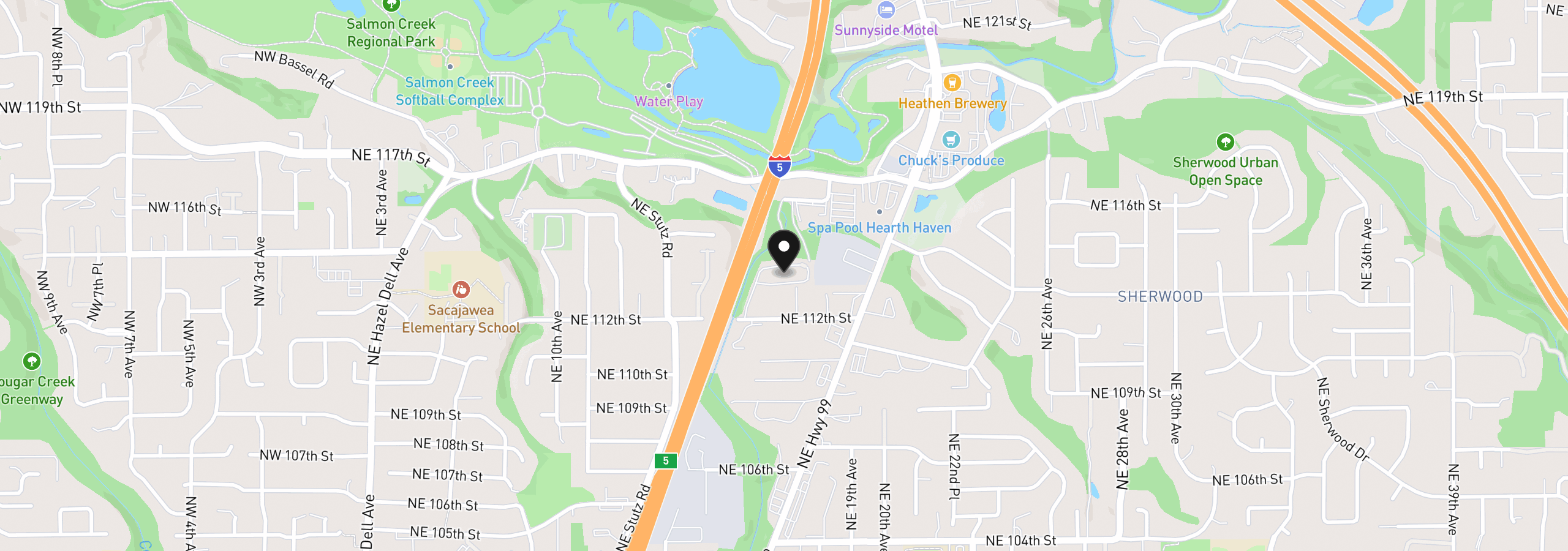 Map showing the location of 1621 NE 113th St 122, Vancouver, Wa 98686