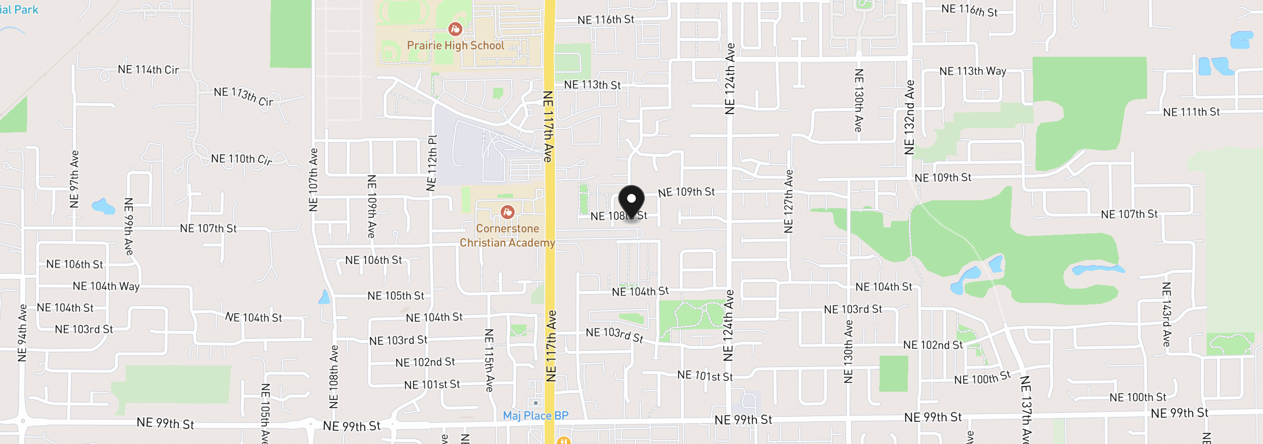 Map showing the location of 12009 NE 108th St, Vancouver, Wa 98662