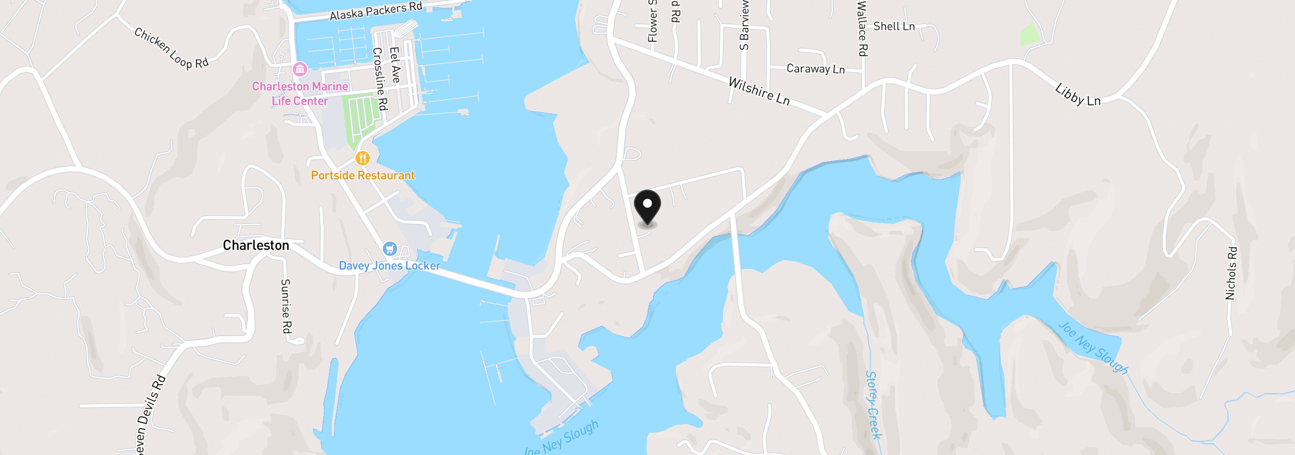 Map showing the location of 63299 Wildahl Rd, Coos Bay, OR 97420